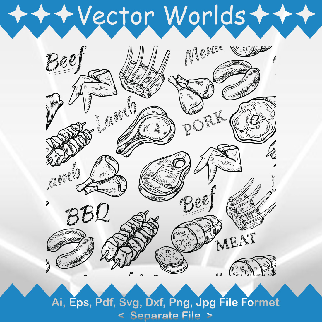Barbecue Party SVG Vector Design preview image.