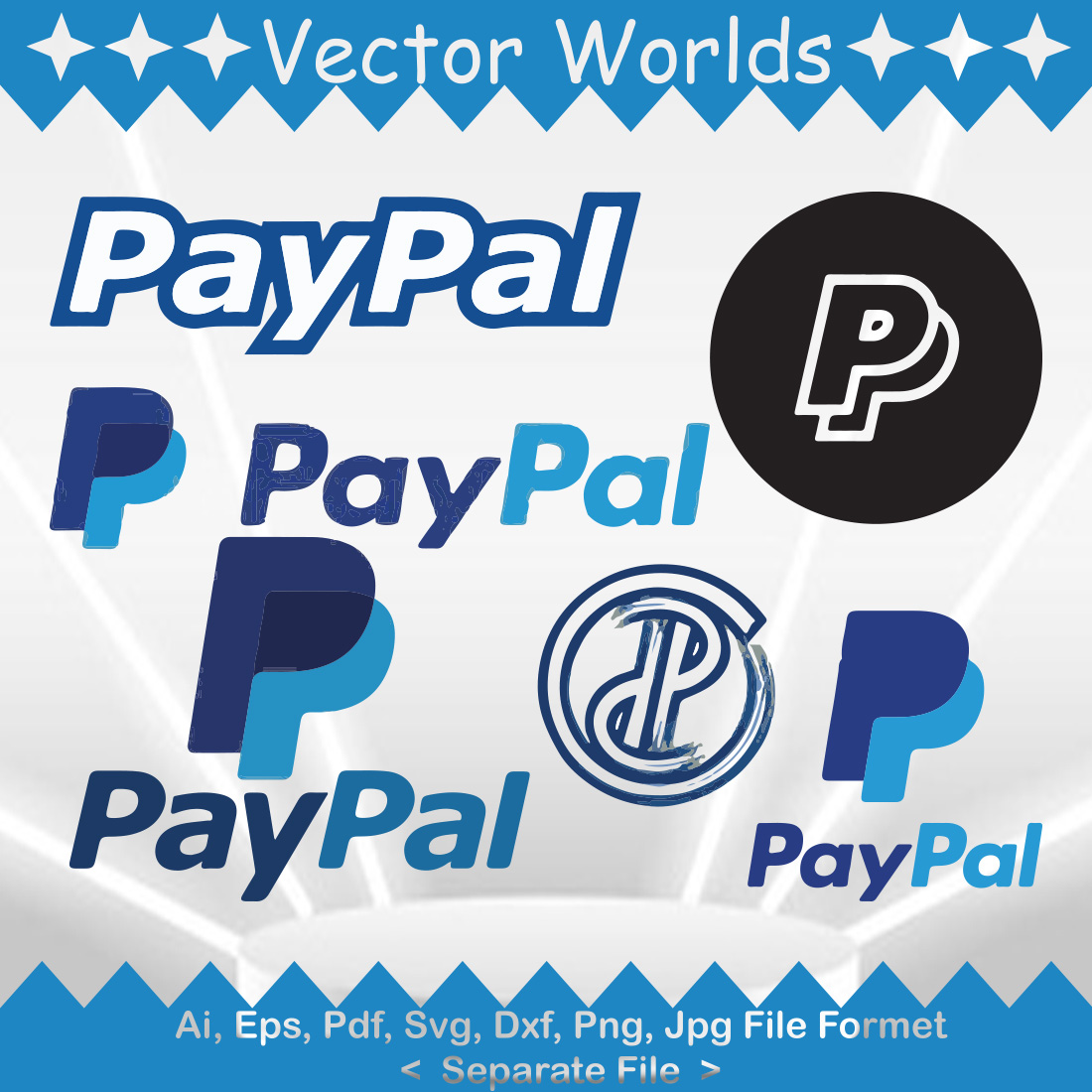 PayPal Logo SVG Vector Design preview image.
