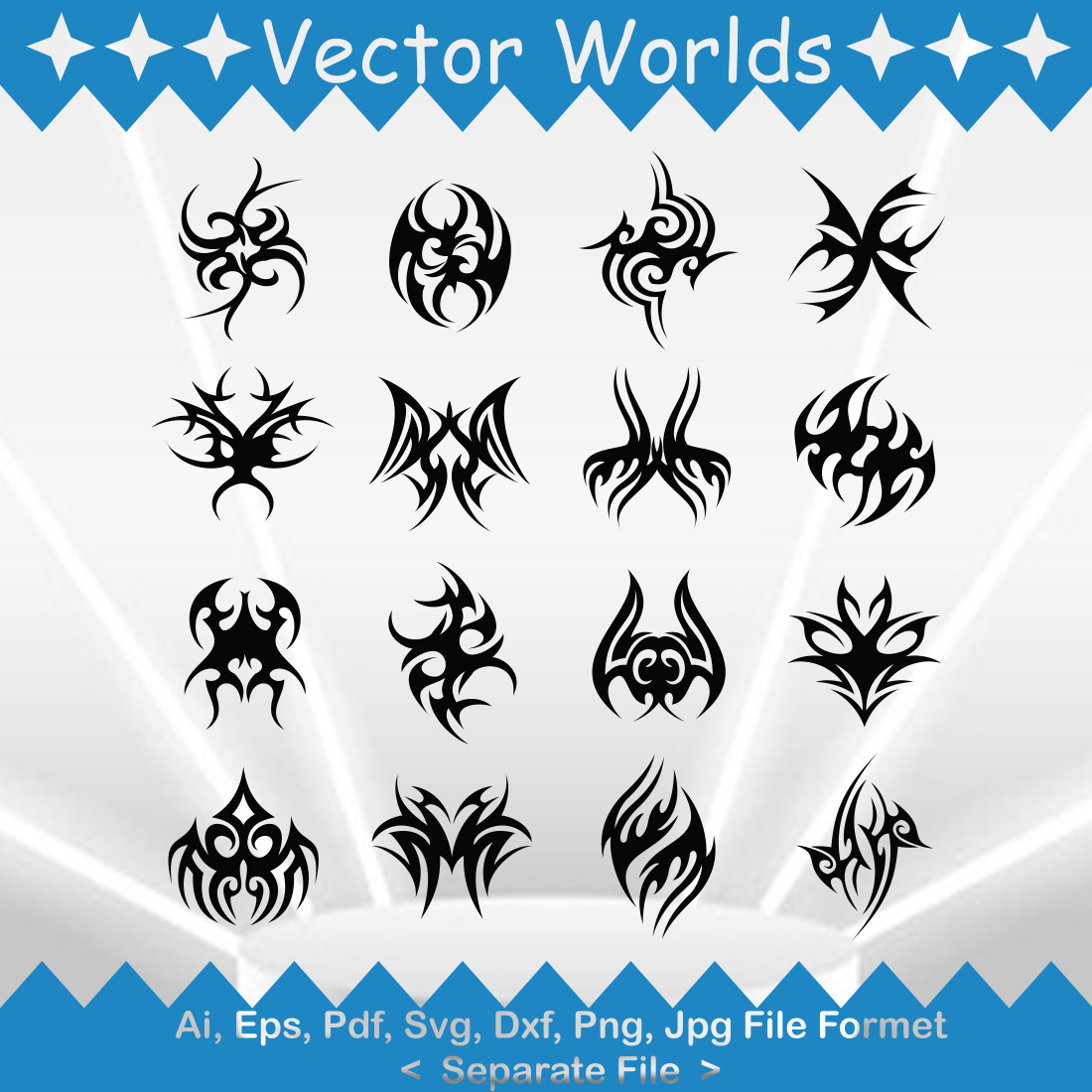 Tribal Tattoo SVG Vector Design preview image.