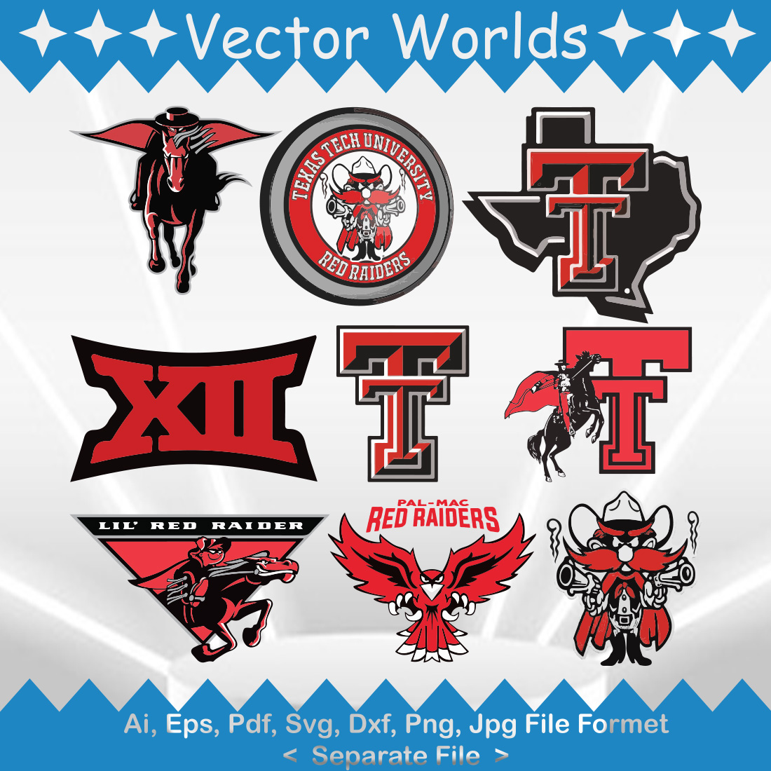 Texas Tech Red Raiders SVG Vector Design preview image.