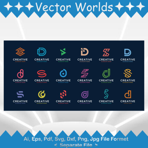 D & S Logo SVG Vector Design cover image.