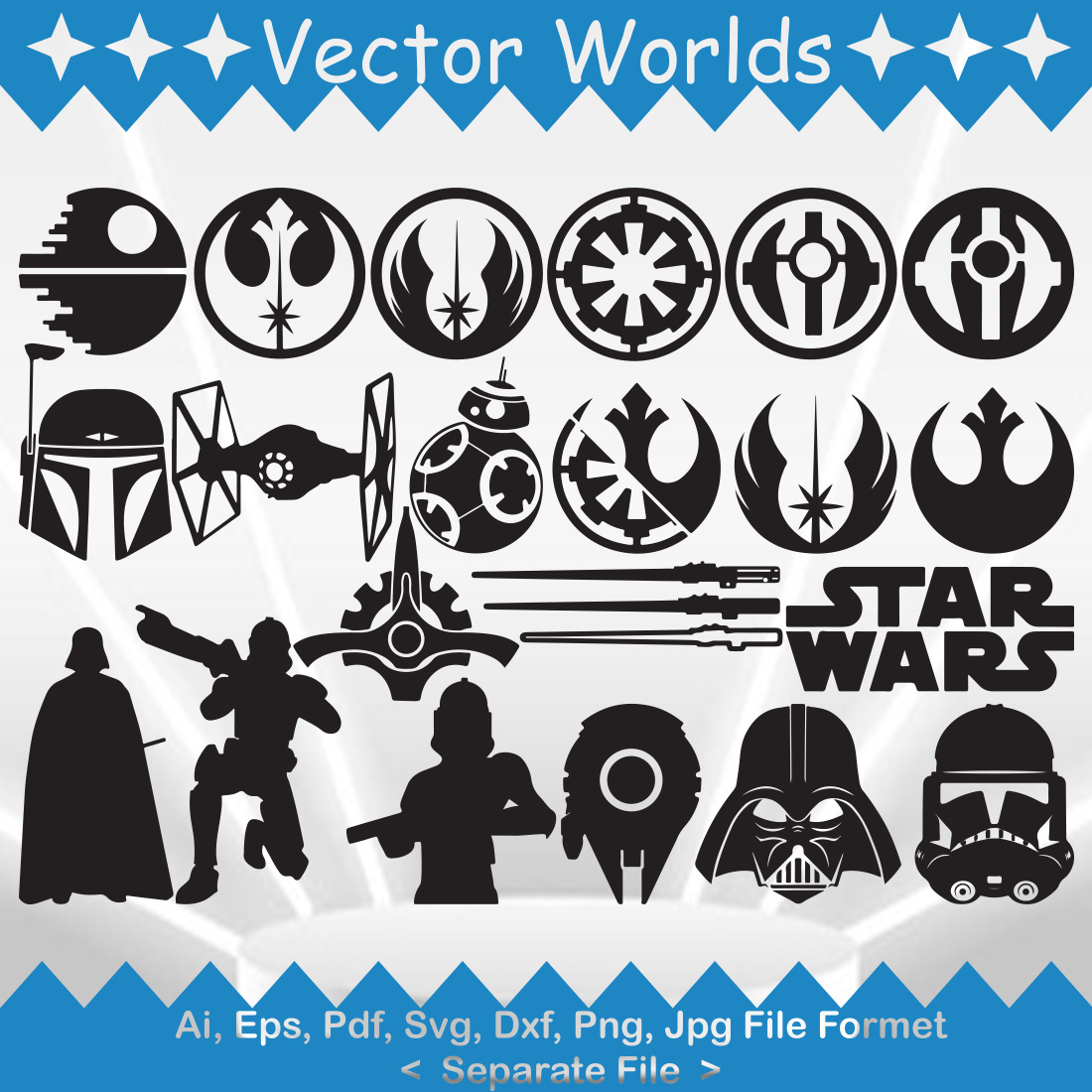 Star Wars SVG Vector Design preview image.