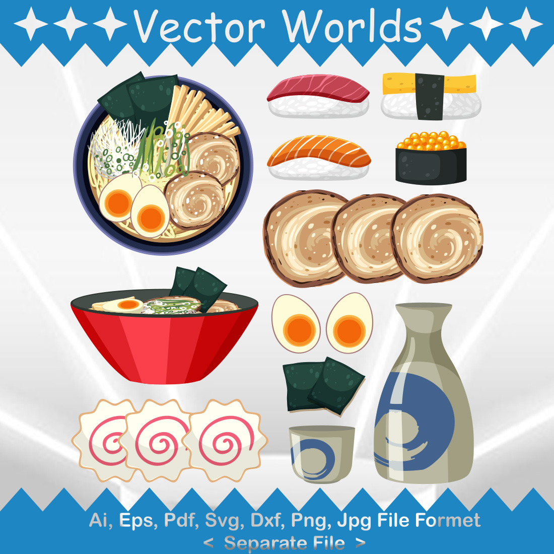 Japan Food SVG Vector Design preview image.