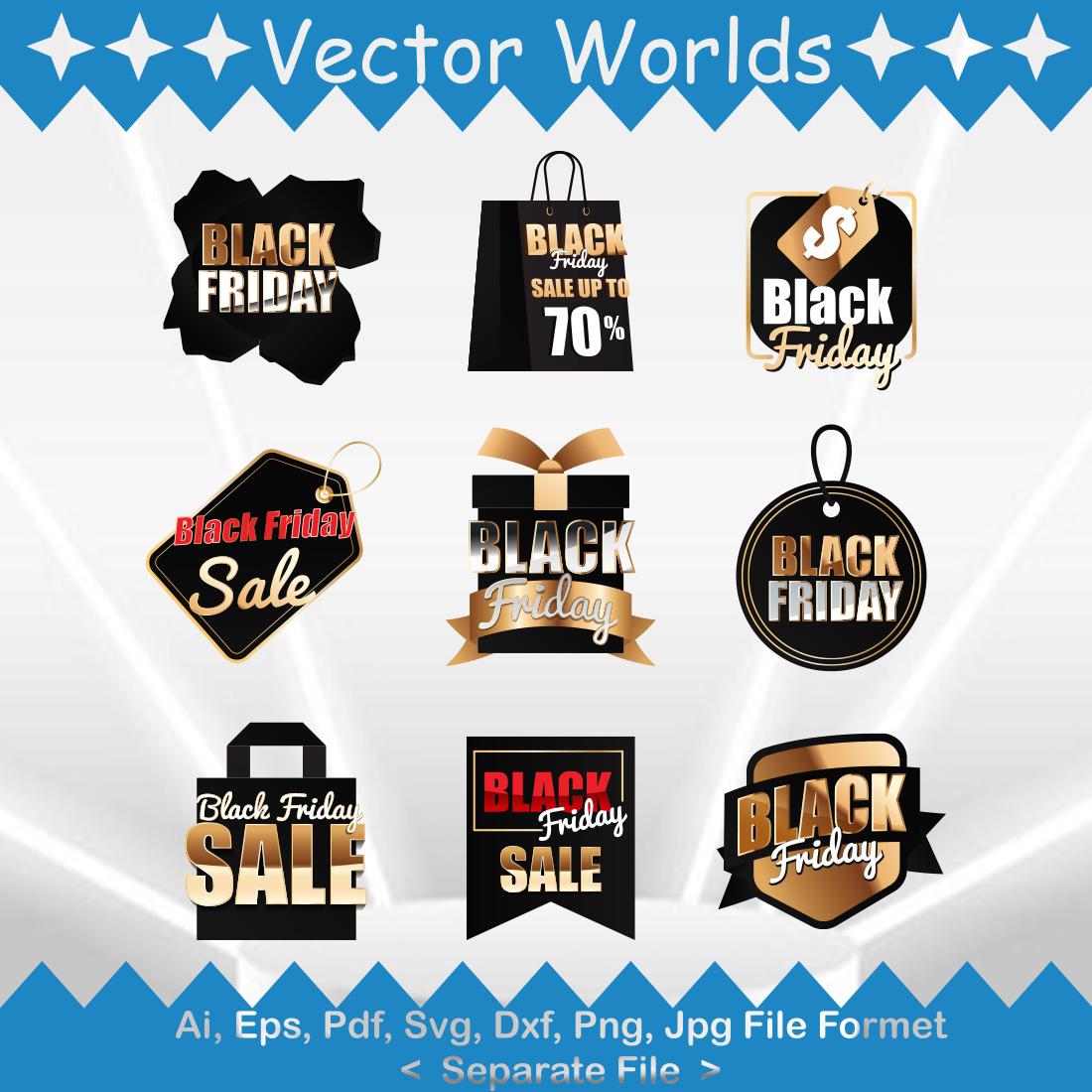 Black Friday SVG Vector Design preview image.