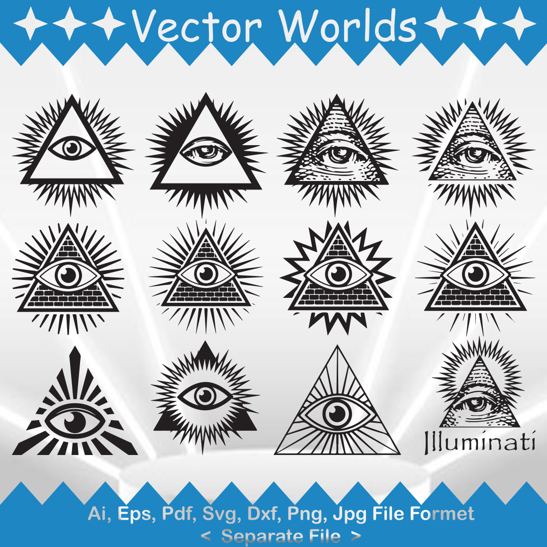 Masonic Eye Symbol SVG Vector Design preview image.