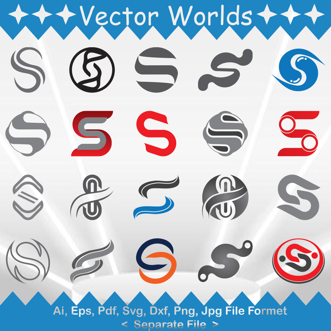 S Logo SVG Vector Design preview image.