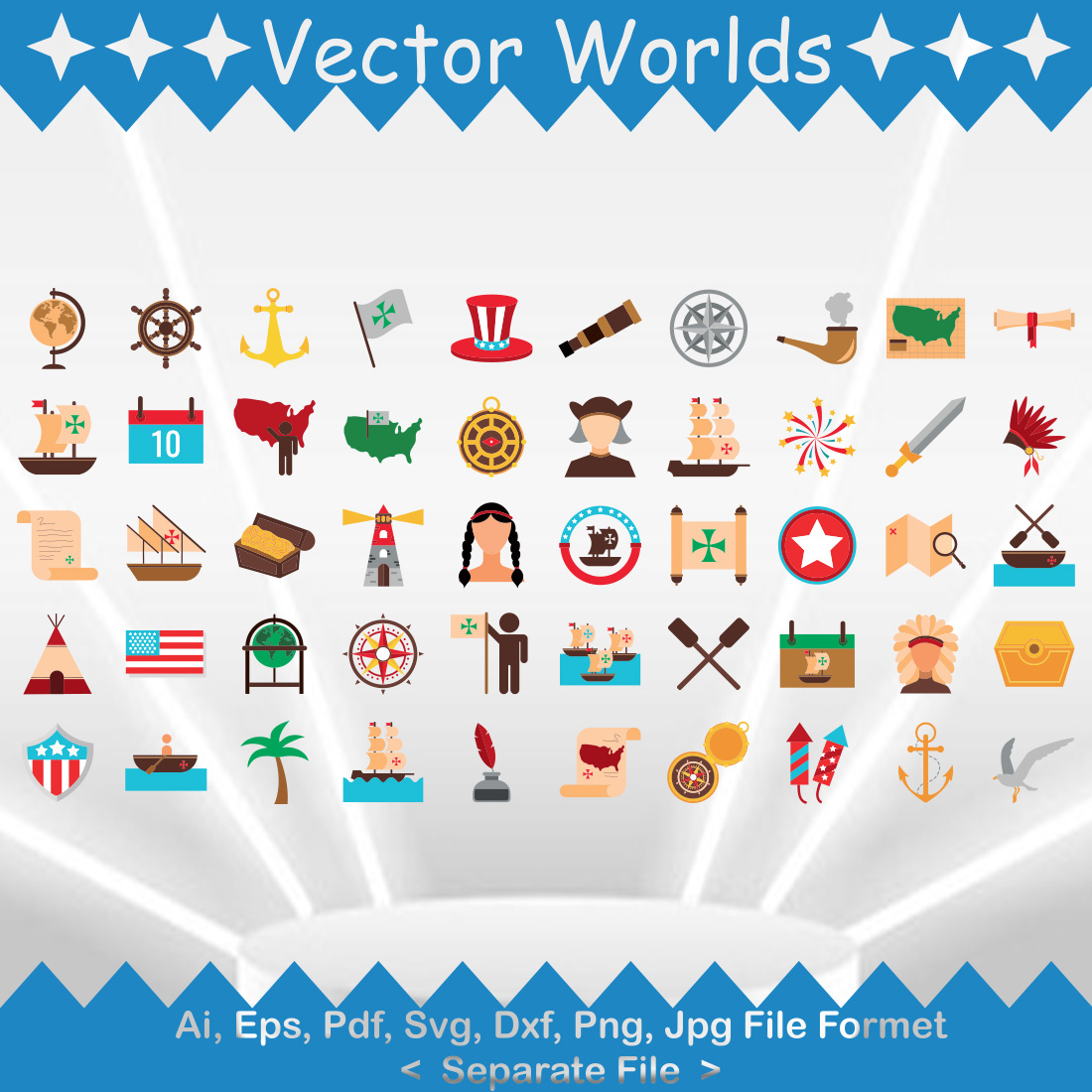 Columbus Day SVG Vector Design preview image.