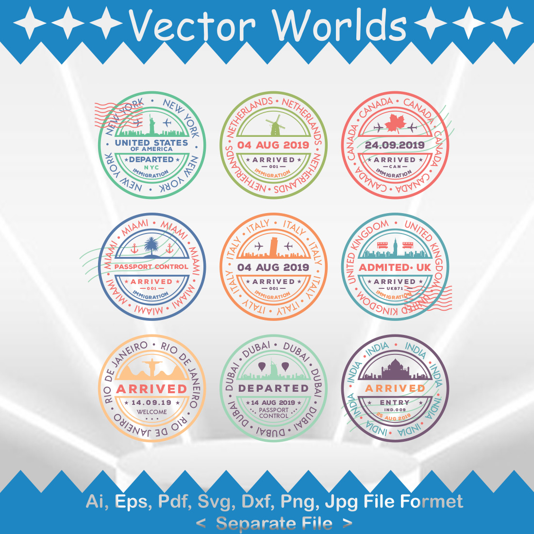Stamps SVG Vector Design cover image.