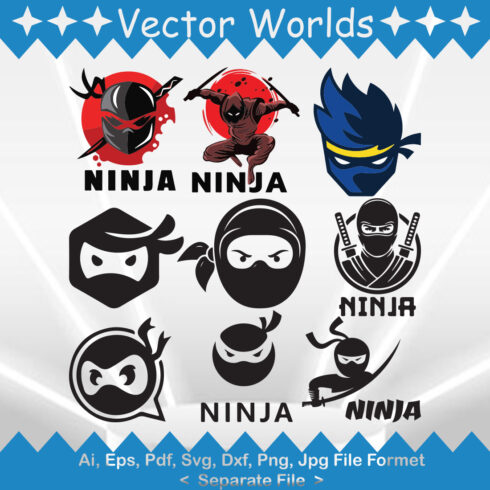 Ninja Logo SVG Vector Design cover image.