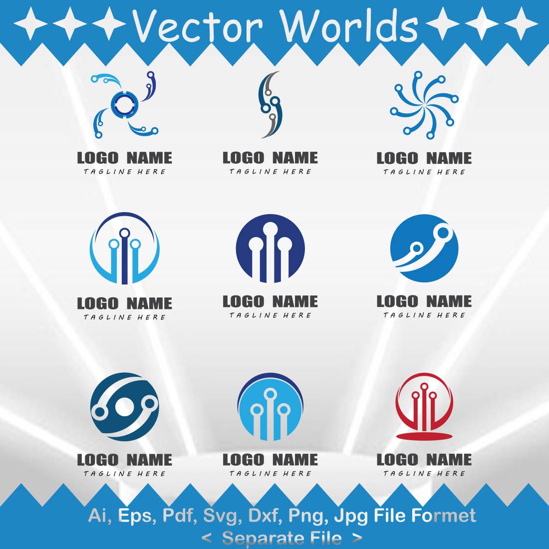 Circuit Logo SVG Vector Design preview image.
