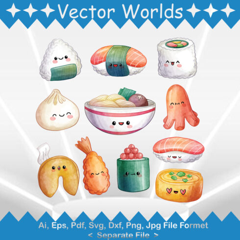 Japanese Kawaii SVG Vector Design cover image.