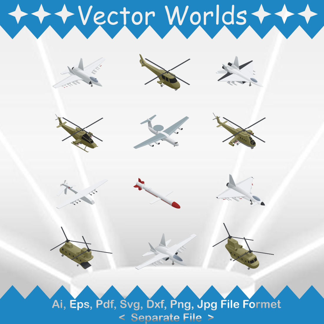 Military Air Force SVG Vector Design cover image.