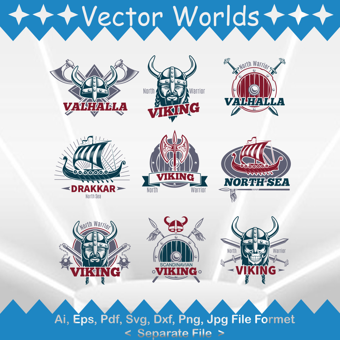 Viking Logo SVG Vector Design preview image.