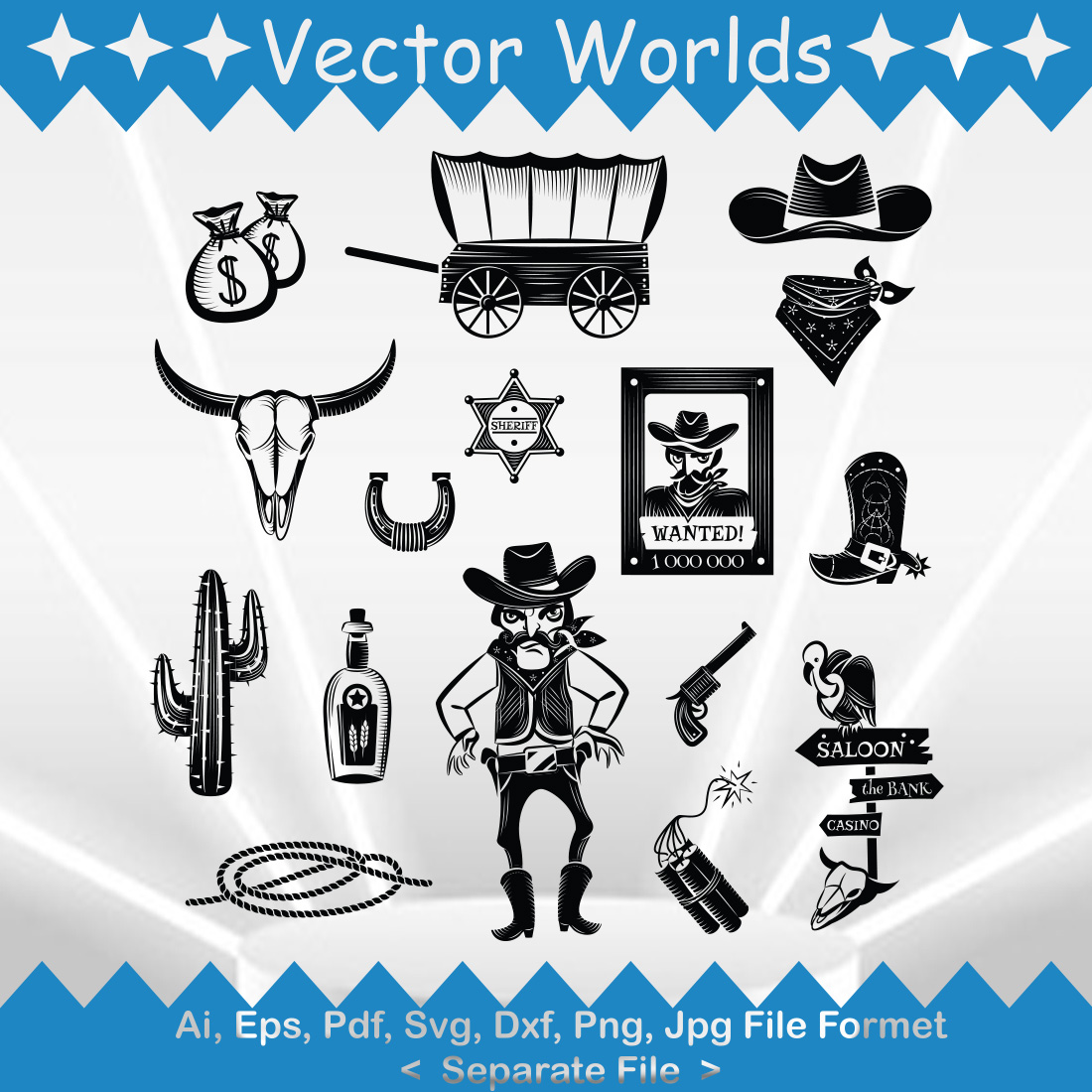 Cowboy Icon SVG Vector Design preview image.