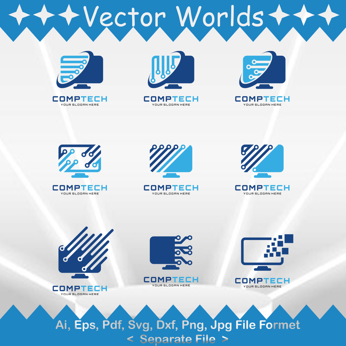 Tech Logo SVG Vector Design preview image.