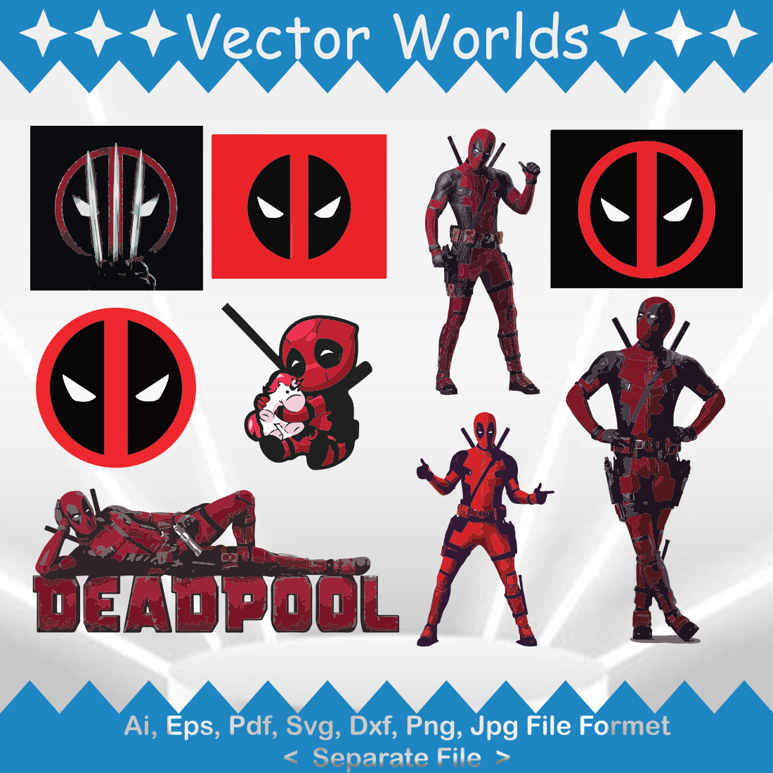 Deadpool Logo SVG Vector Design preview image.