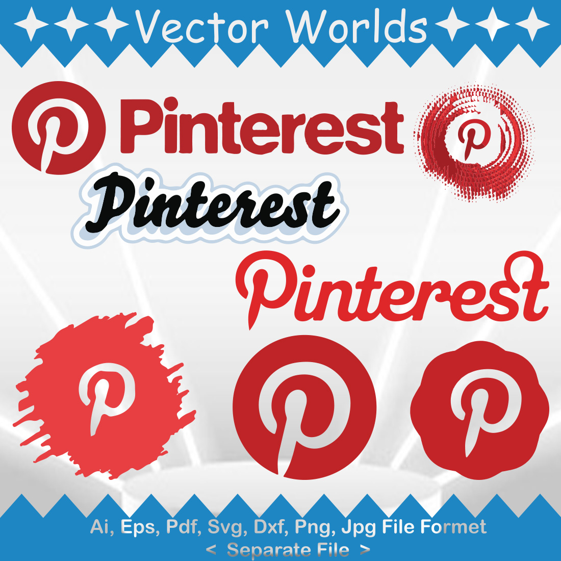 Pinterest Logo SVG Vector Design preview image.