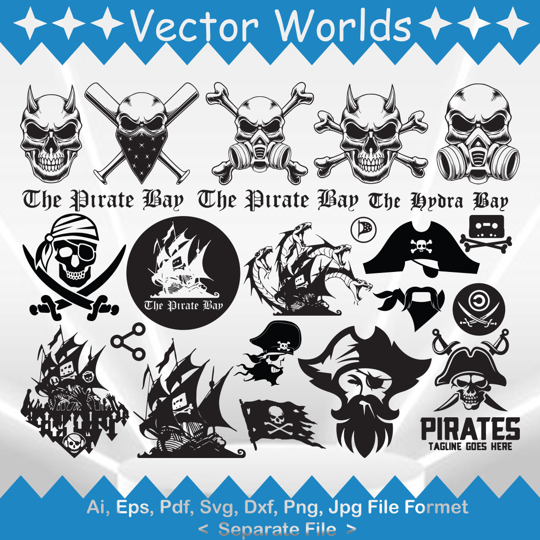 The Pirate Logo SVG Vector Design preview image.