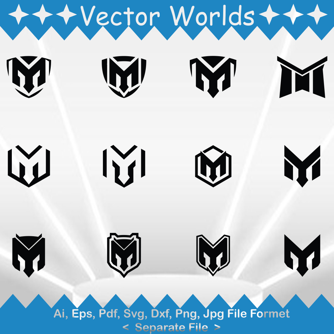 M Logo SVG Vector Design preview image.