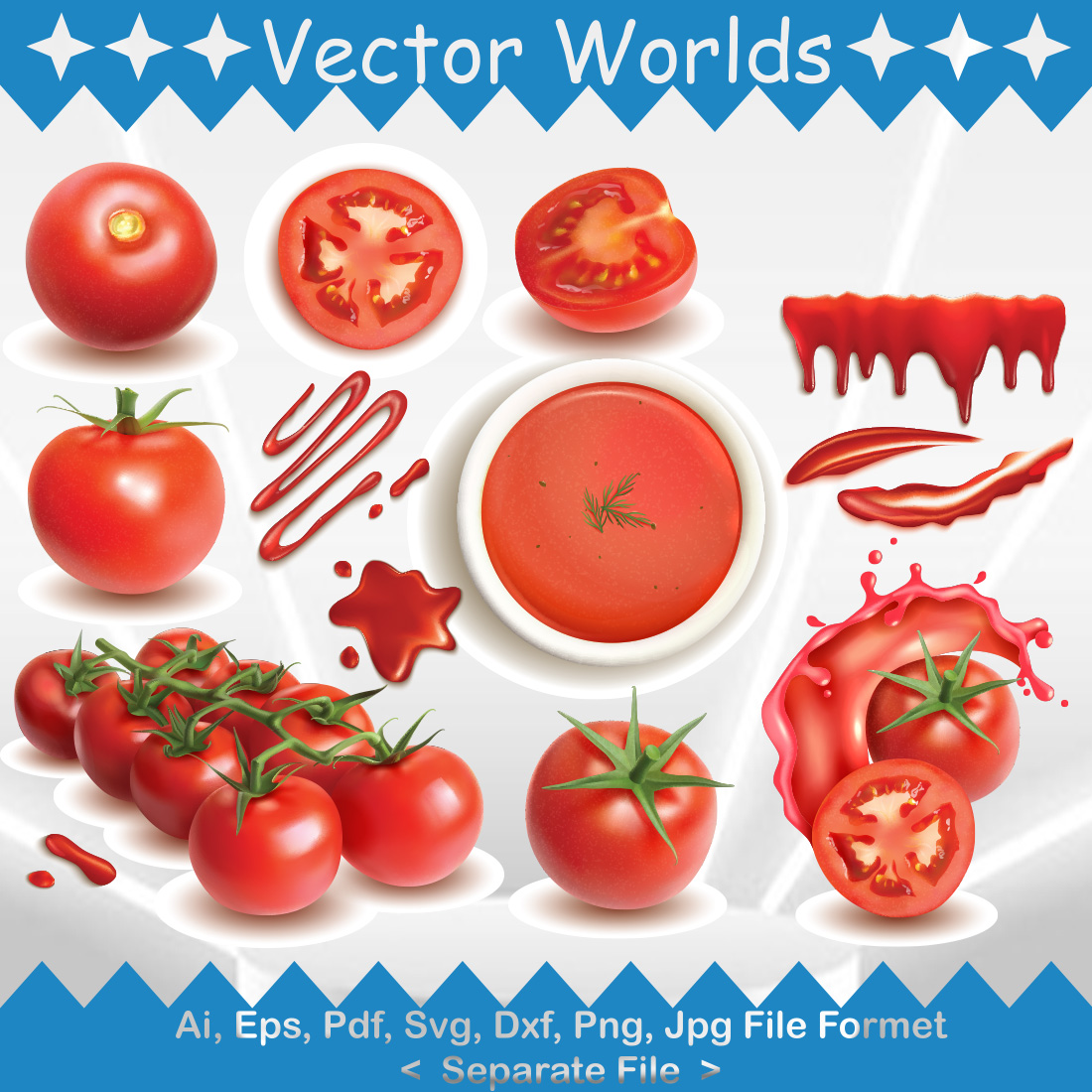 La Tomatina SVG Vector Design preview image.
