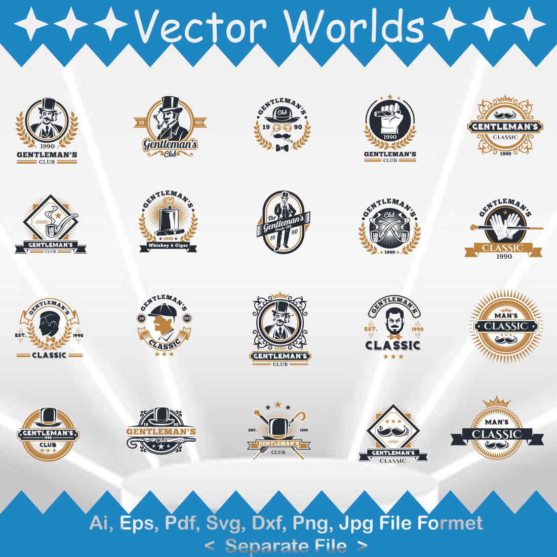 Gentleman Logo SVG Vector Design preview image.