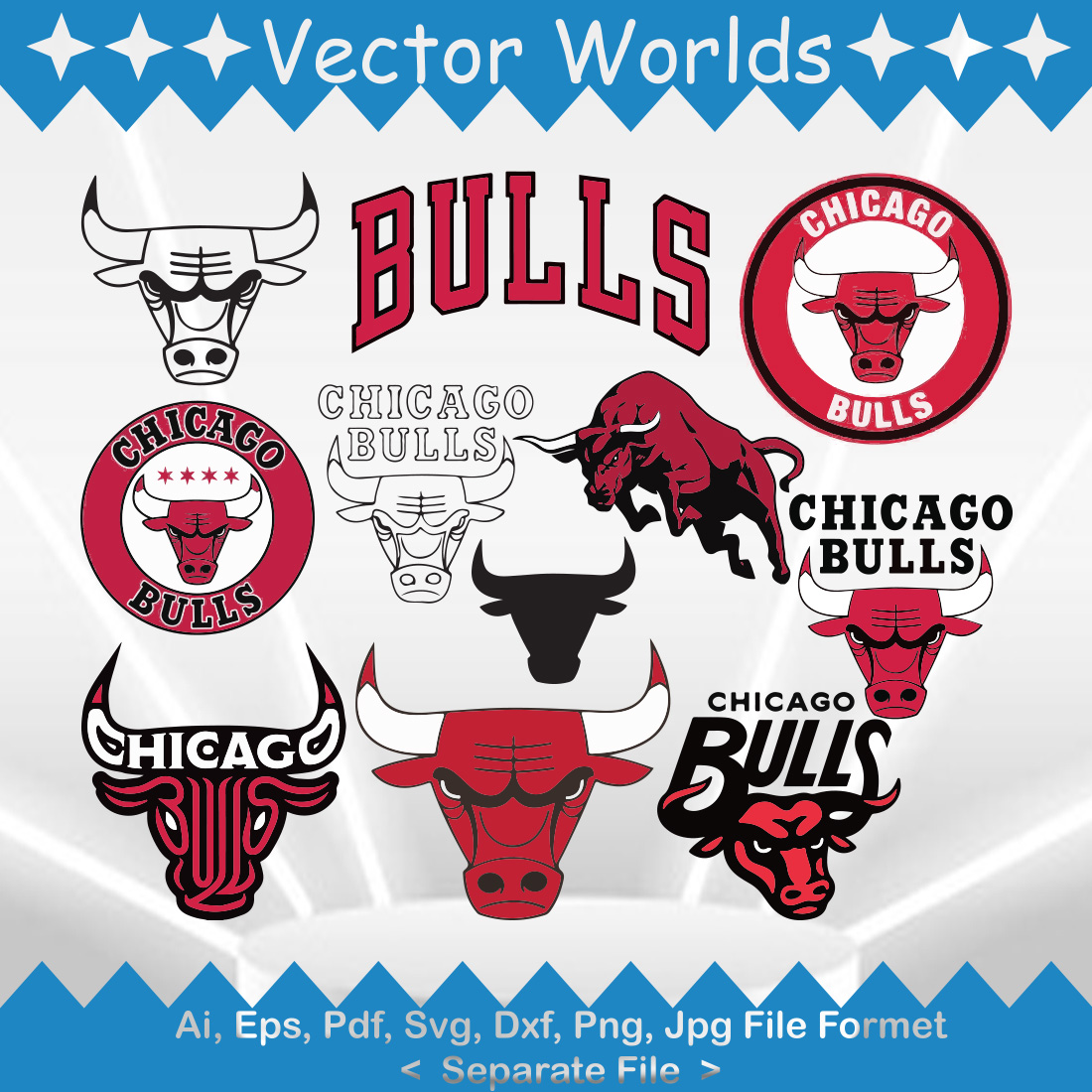 Chicago Bulls logo SVG Vector Design preview image.