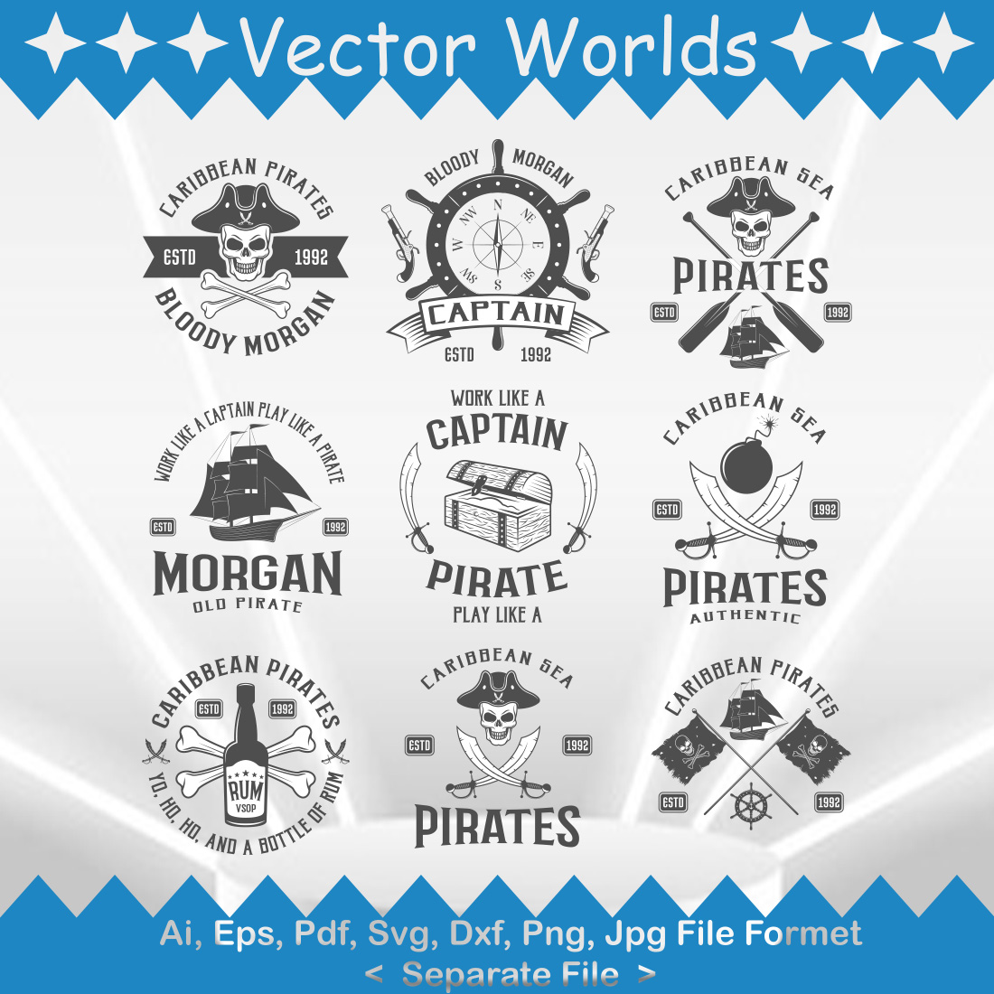 Pirate Logo SVG Vector Design preview image.