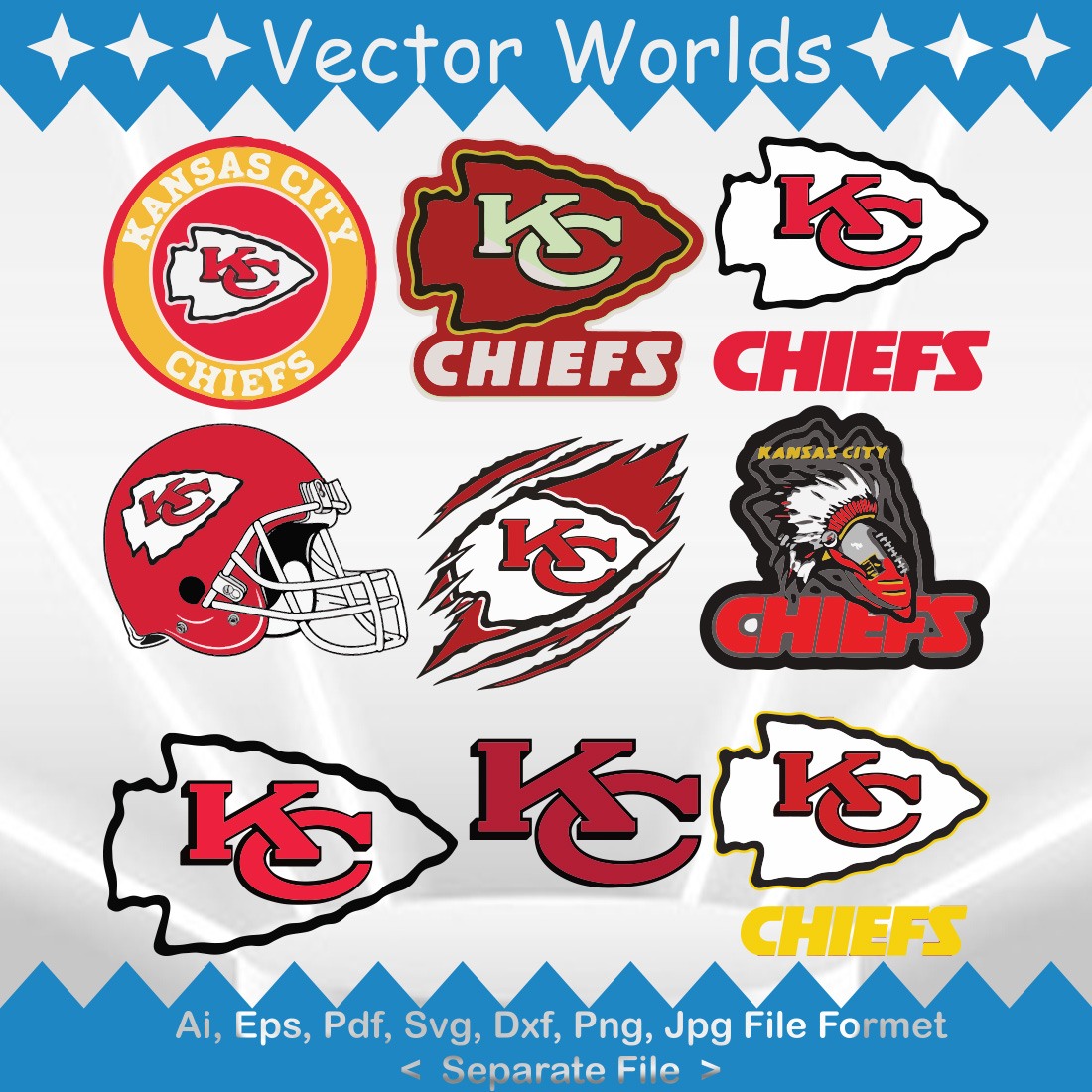 Kansas City Chiefs Logo SVG Vector Design preview image.