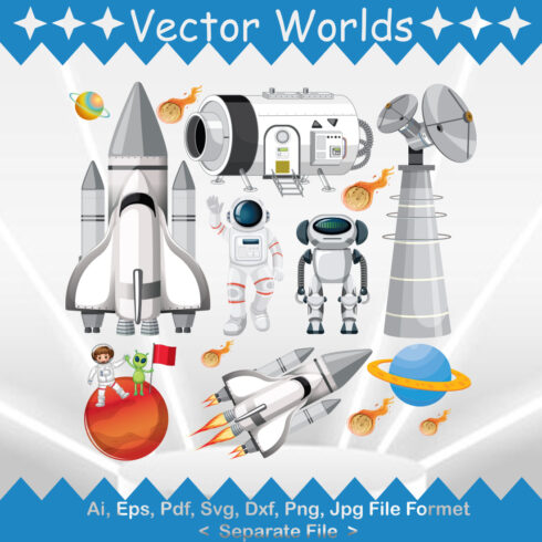 COSMONAUTICS DAY SVG Vector Design cover image.