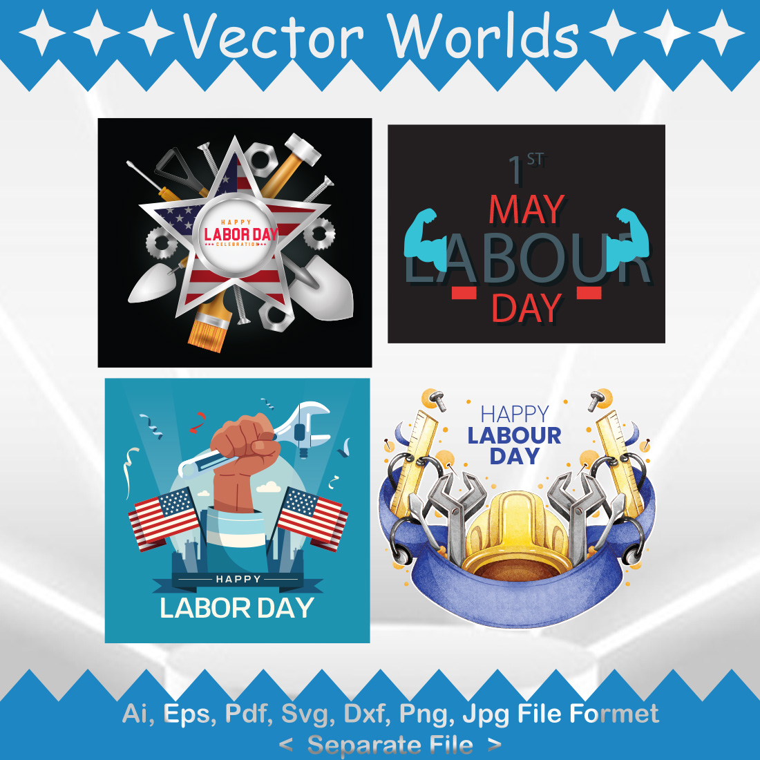 Labour Day SVG Vector Design preview image.