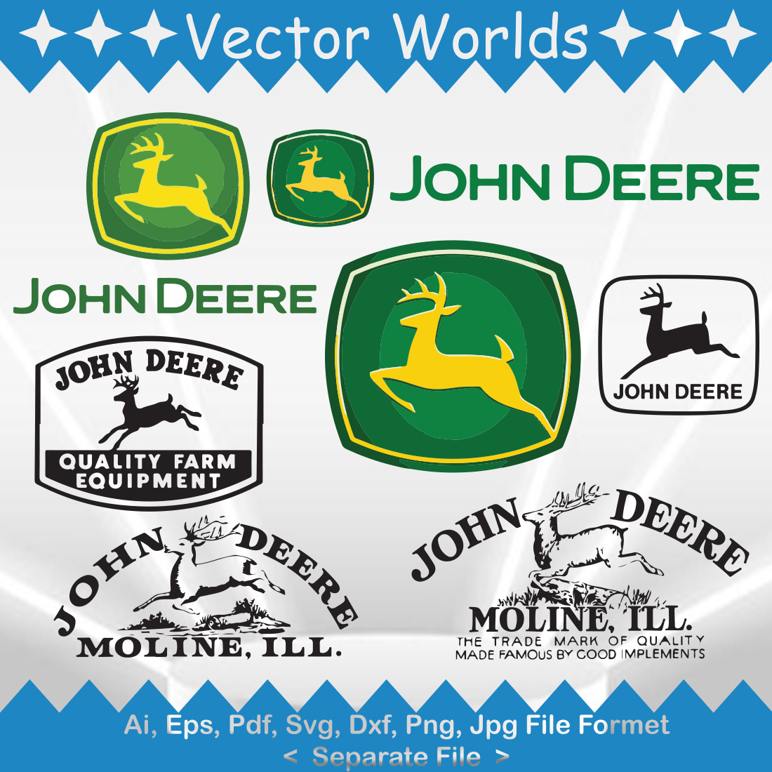 John Deere Logo SVG Vector Design preview image.