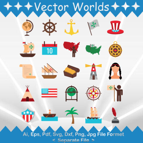 Columbus Day SVG Vector Design cover image.
