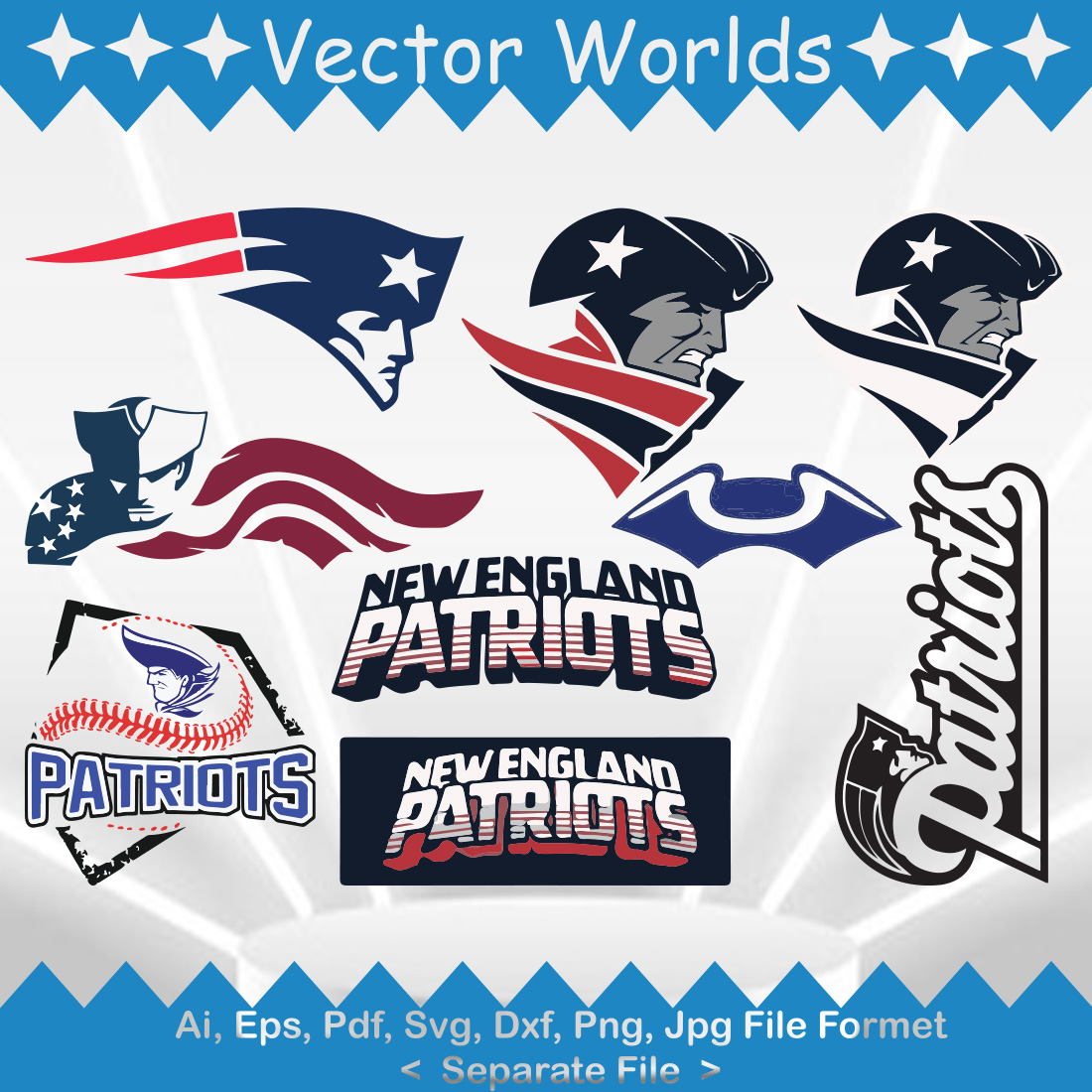 New England Patriots SVG Vector Design preview image.