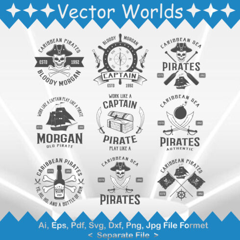Pirate Logo SVG Vector Design cover image.