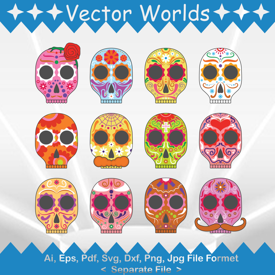 Día de los Muertos SVG Vector Design cover image.