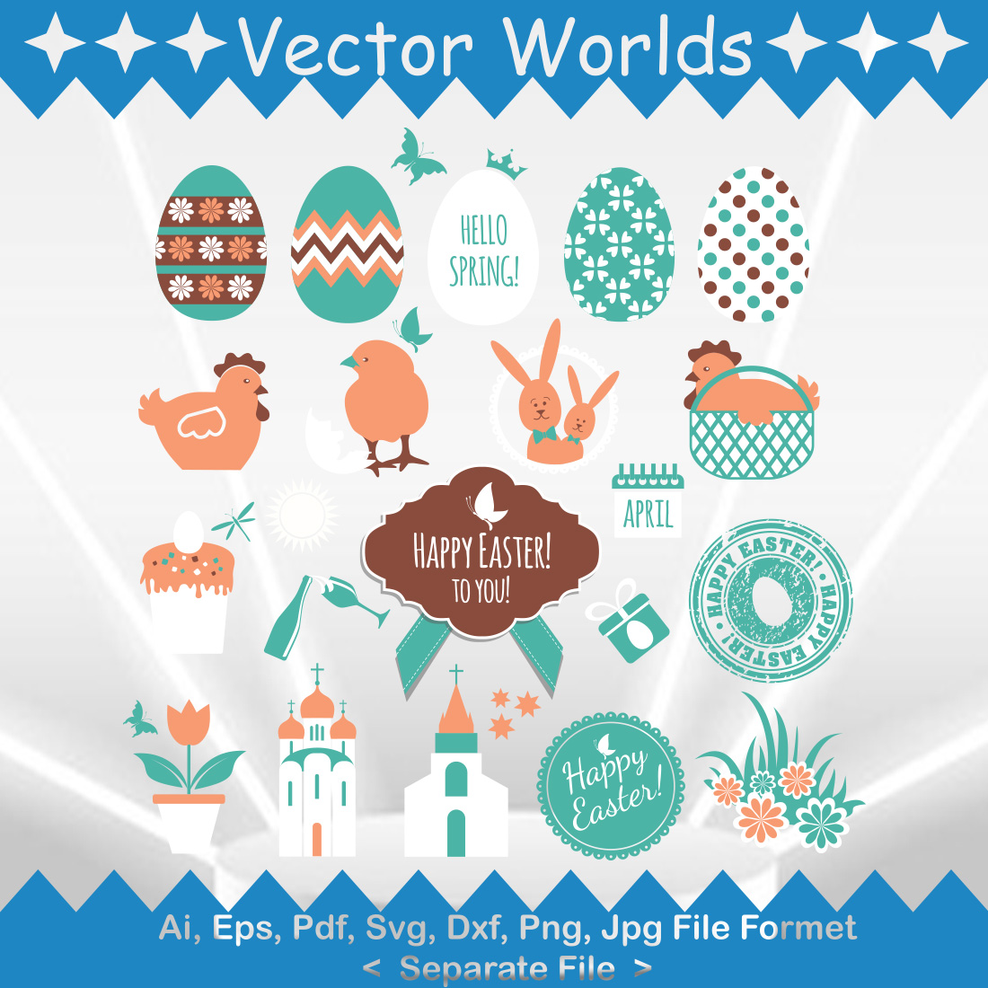 ORTHODOX EASTER SVG Vector Design preview image.