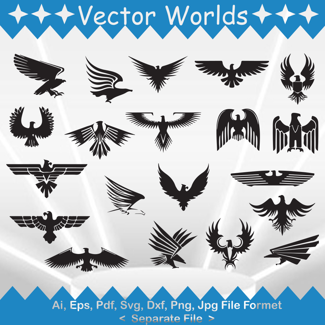 Heraldic Eagle SVG Vector Design preview image.