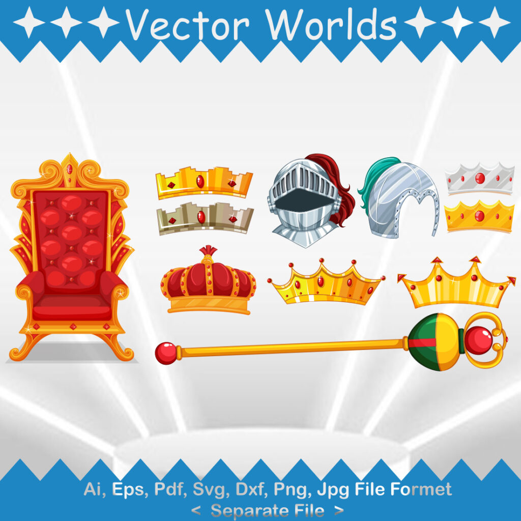 Crowns Knight Helmet SVG Vector Design - MasterBundles