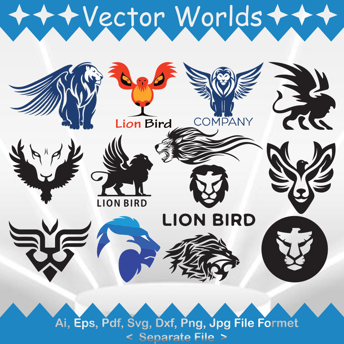 Lion Bird Logo SVG Vector Design preview image.