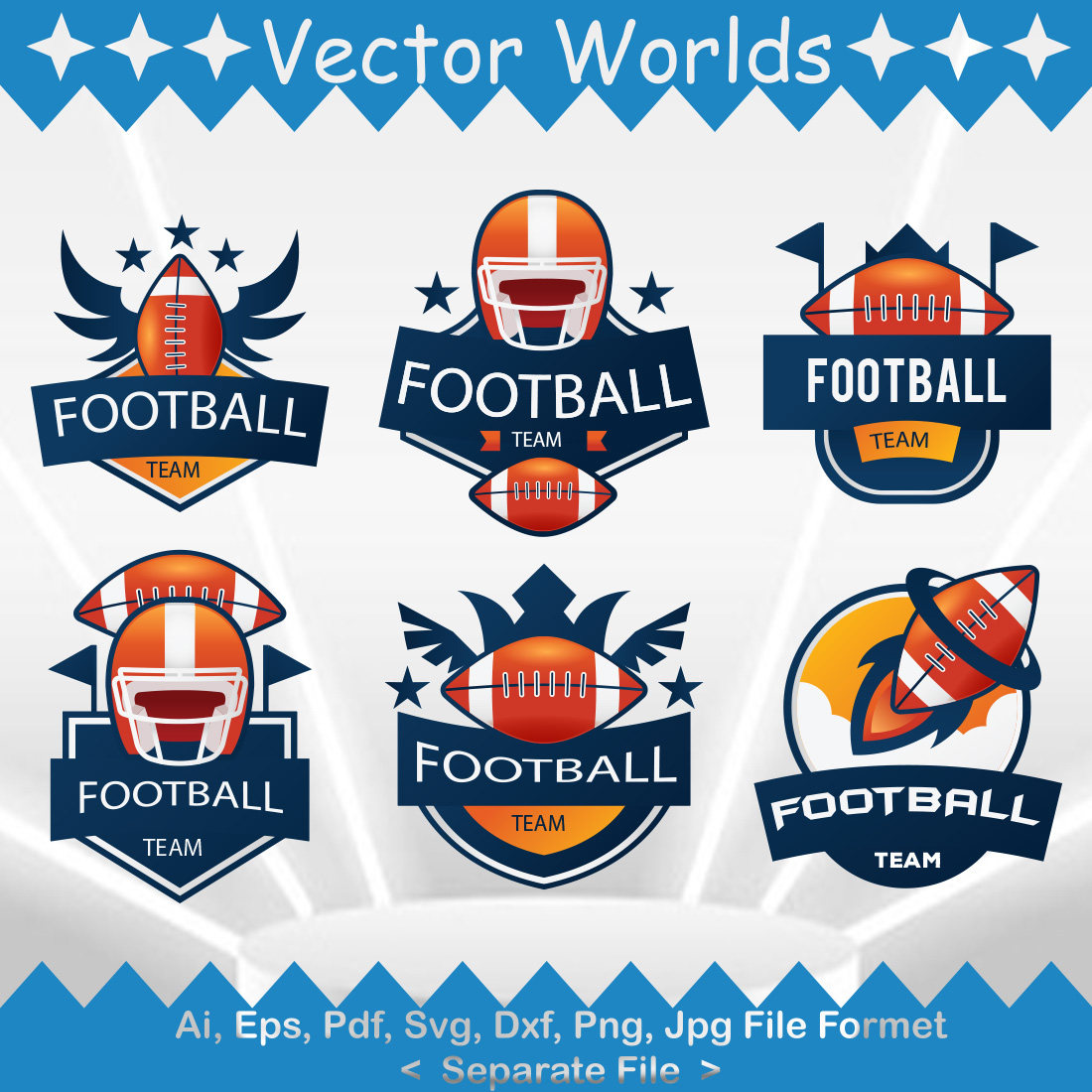 American Football Logo SVG Vector Design preview image.