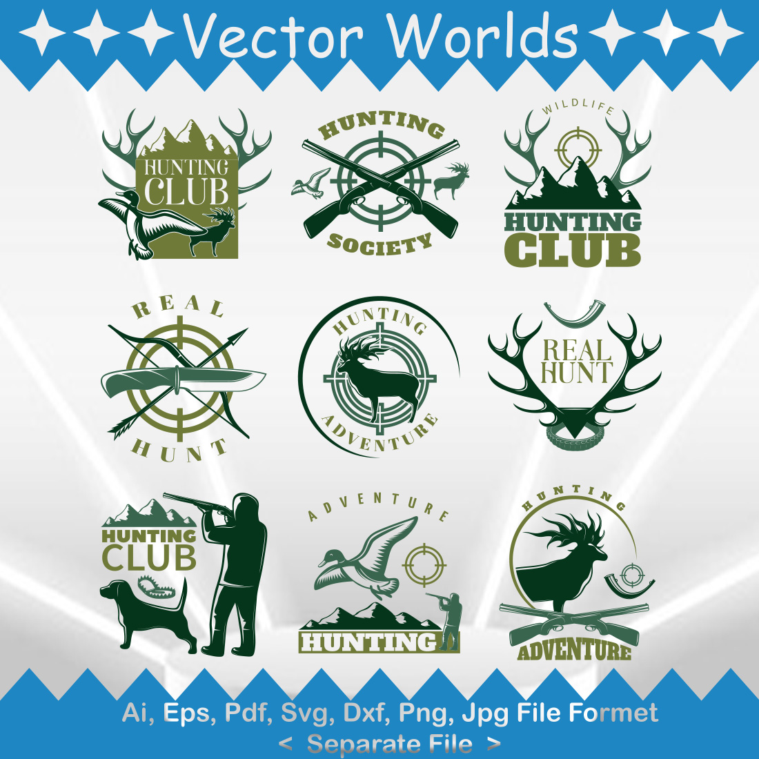 Hunting Logo SVG Vector Design preview image.