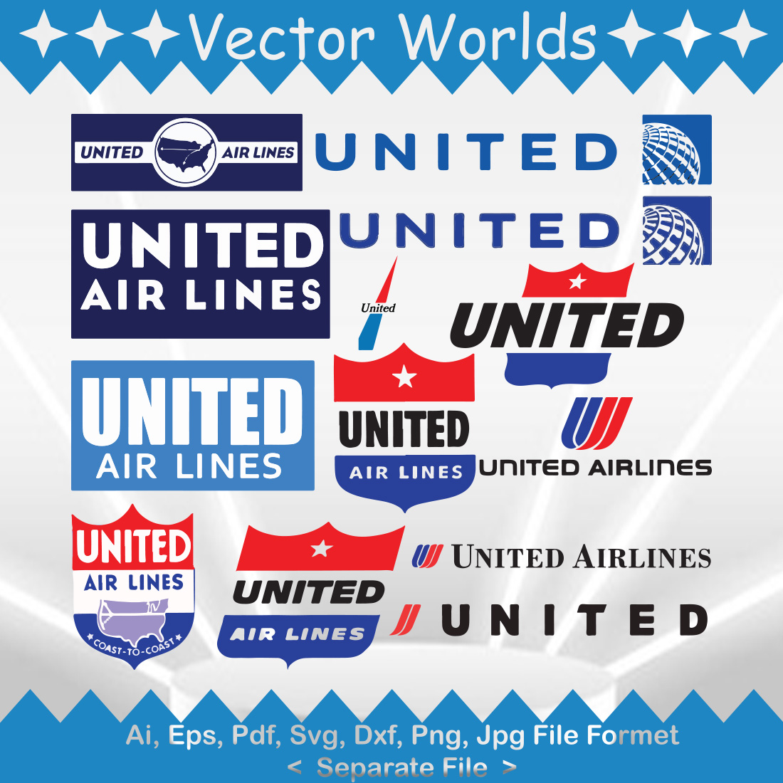 United Airlines Logo SVG Vector Design preview image.