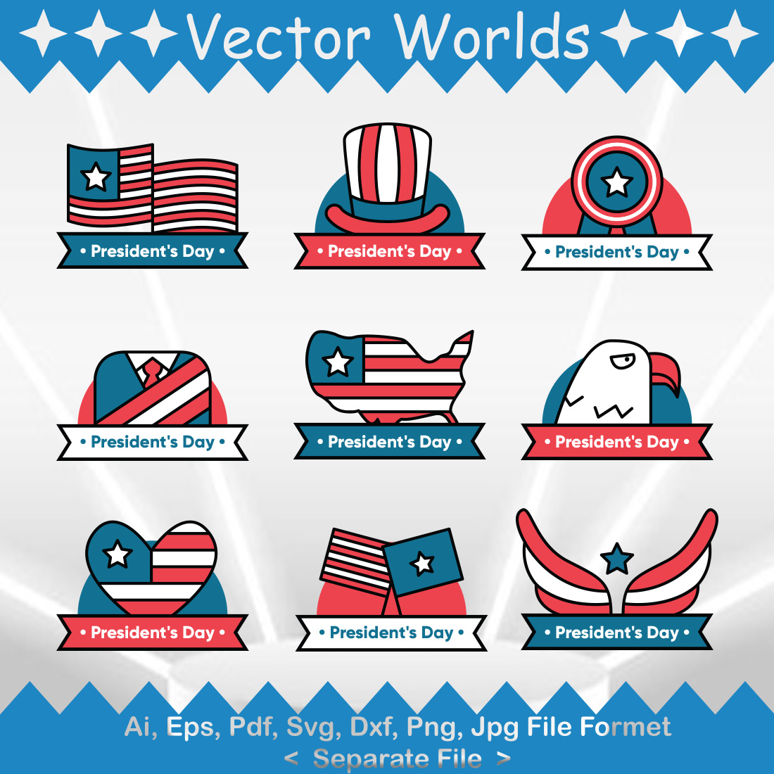 Presidents Day SVG Vector Design preview image.