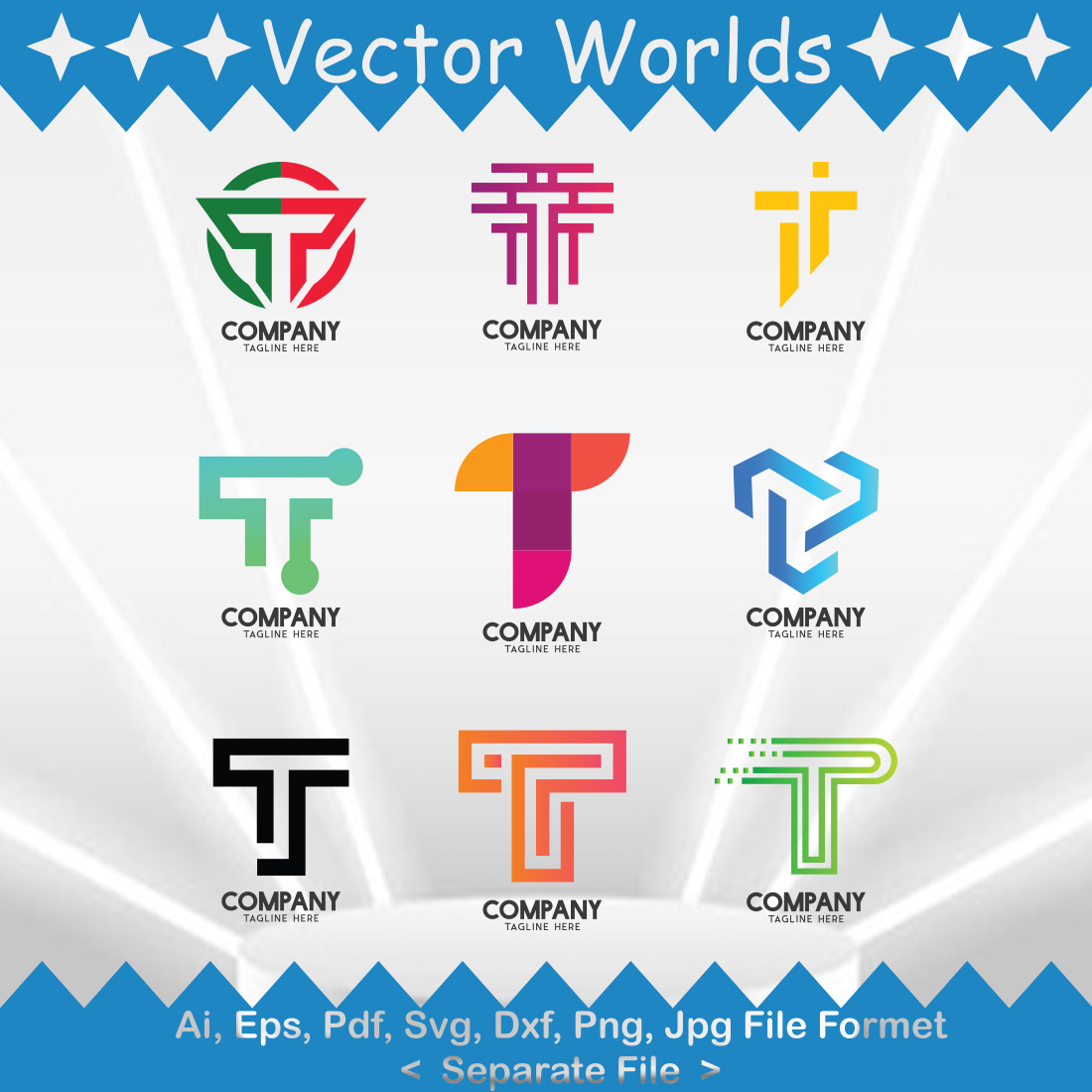 T logo SVG Vector Design preview image.