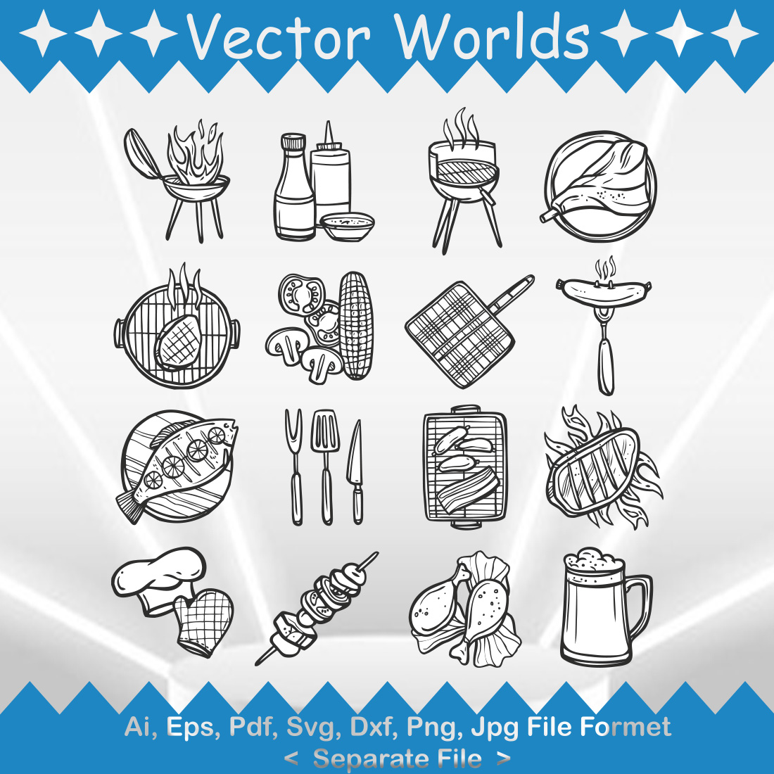 Barbecue Party SVG Vector Design cover image.