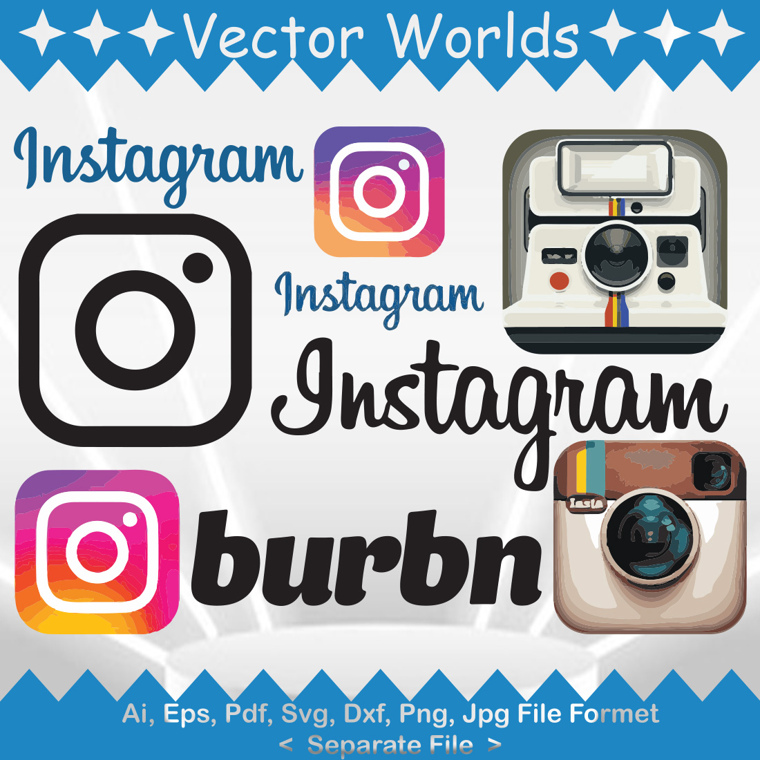 Instagram Logo SVG Vector Design preview image.