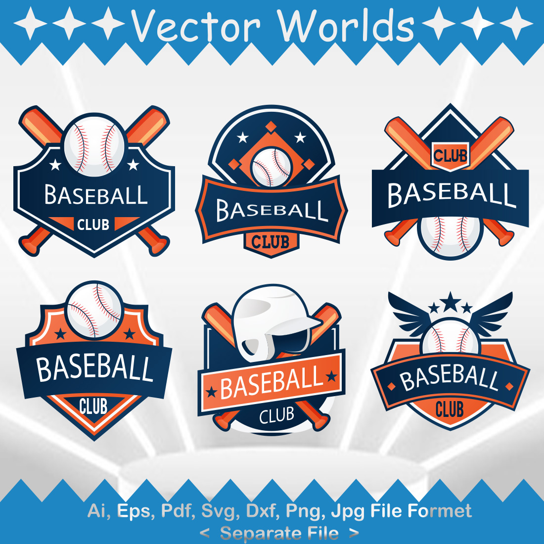 Baseball Logo SVG Vector Design preview image.