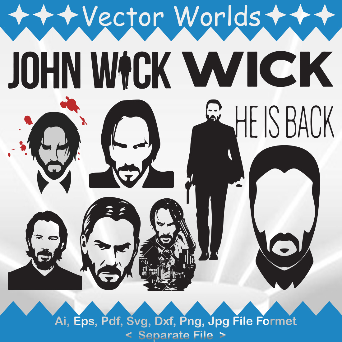 John Wick Logo SVG Vector Design preview image.