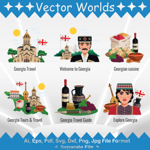 Georgia Tourism SVG Vector Design cover image.