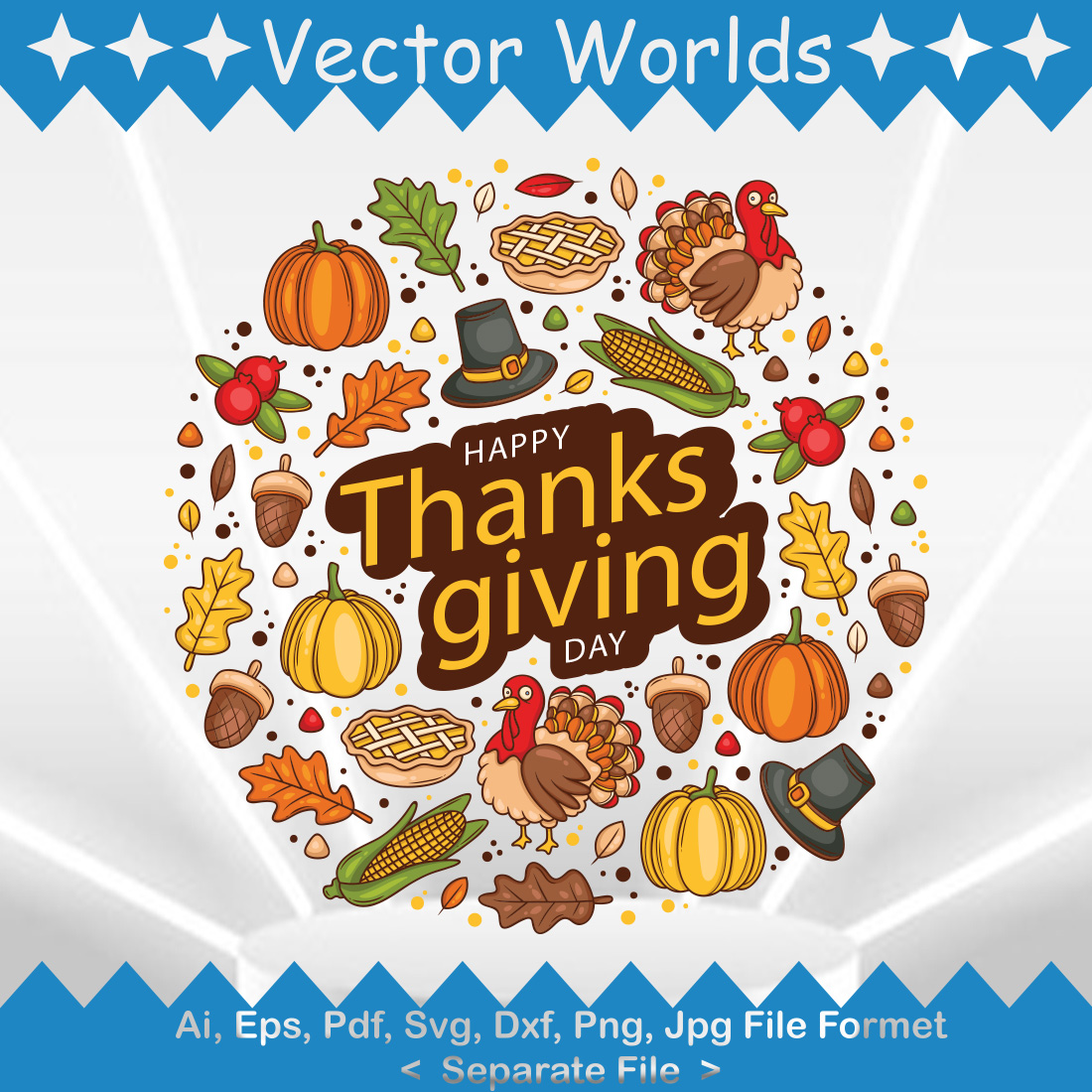 Thanksgiving SVG Vector Design cover image.